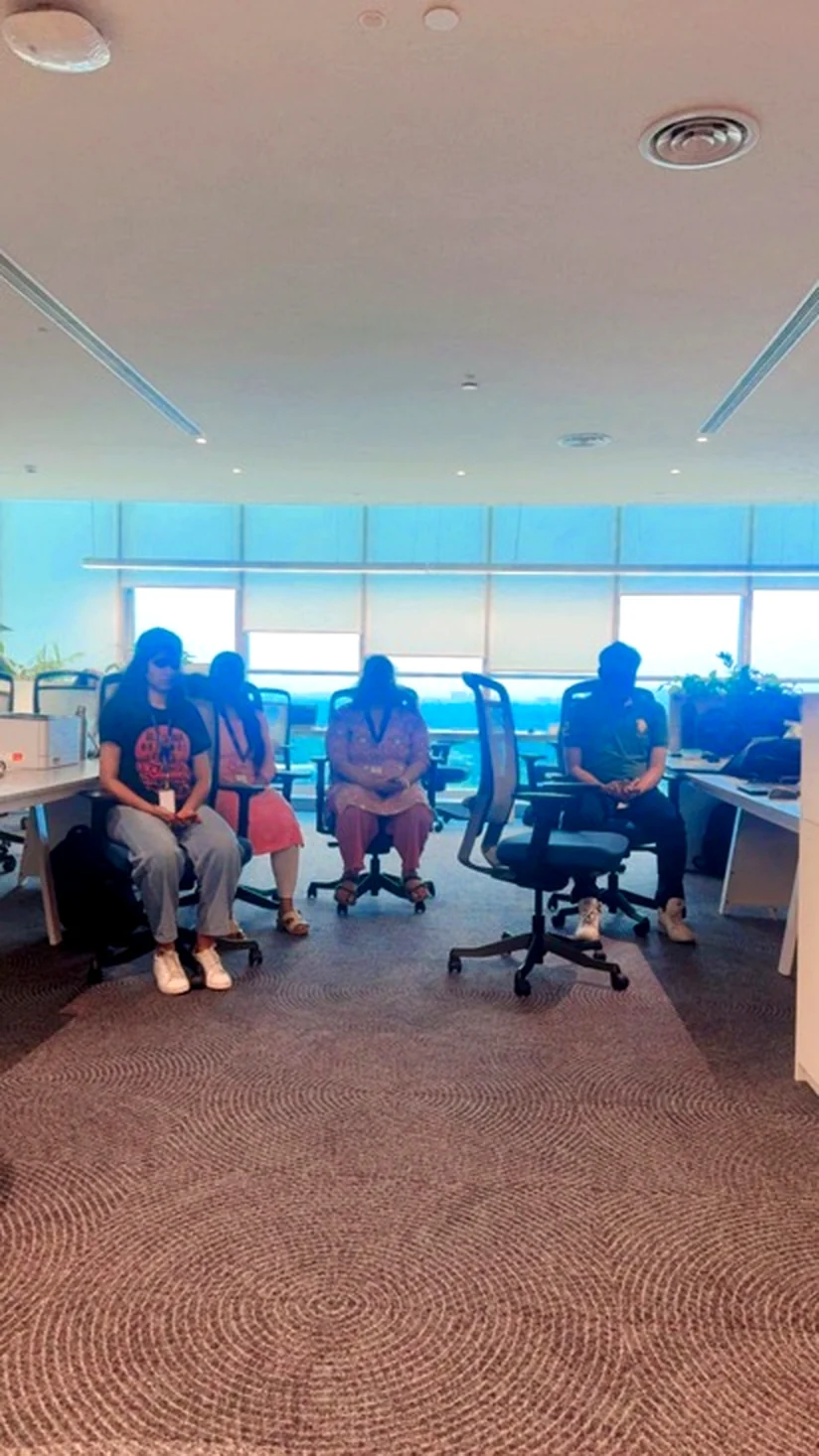 Seated workplace wellness practice
