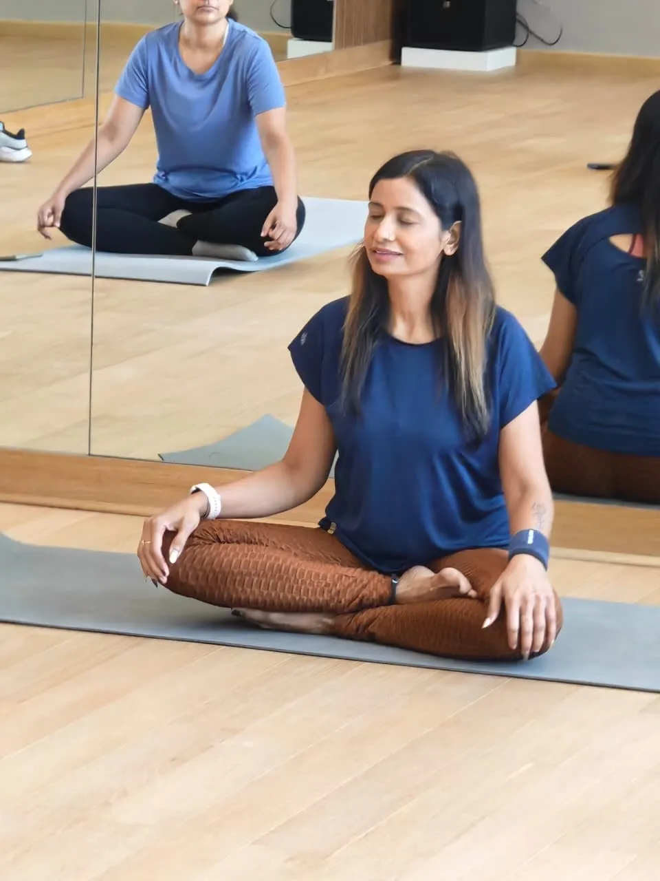 Meditation session in studio